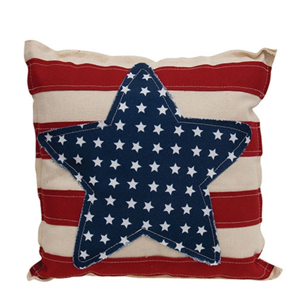 Patriotic Star Stripes Fabric Pillow Gzoesp3009 By Cwi Gifts