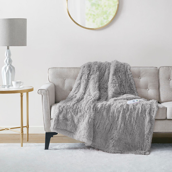 Olliix Malea Shaggy Faux Fur Heated Throw St54 0150