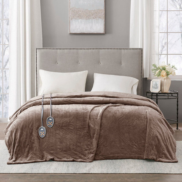 Olliix Beautyrest Heated Plush Blanket King Br54 0520