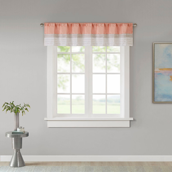 Madison Park Amherst Polyoni Pintuck Valance 50X18 Mp41 4376 By Olliix