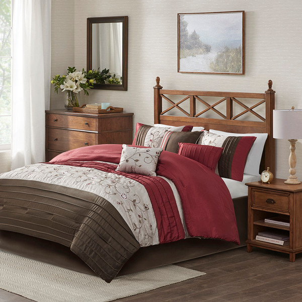 Madison Park Embroidered 7 Piece Comforter Set Cal King Mp10 309