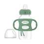 Dr Brown's Milestones 270 ml  Wide-Neck Sippy Bottle with Silicone Handles Khaki Green