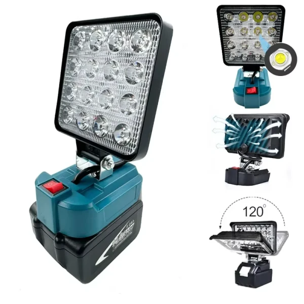 4 inch Cordless LED Work Light For Makita 14.4V-18V Li-ion Battery 