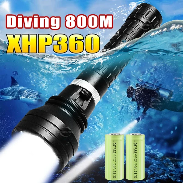 10000LM Diving Flashlight IPX8