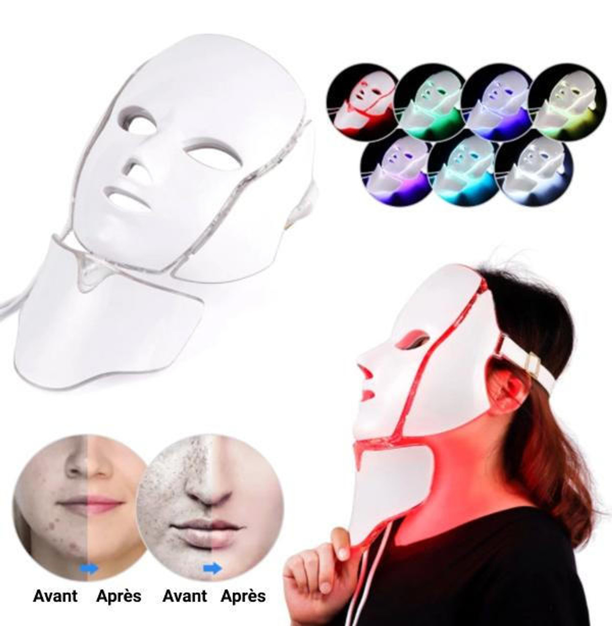 Masque LED Photothérapie - Masque Led Visage Luminotherapie, Masque De  Luminothérapie à LED, Beauté Peau Soins Photothérapie [126] - Cdiscount Au  quotidien