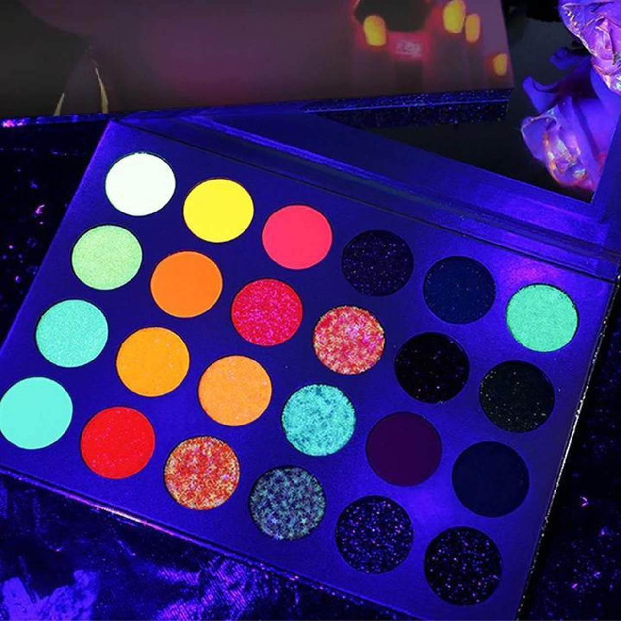 Palette Maquillage Halloween Fluo - 4 fards à effets spéciaux