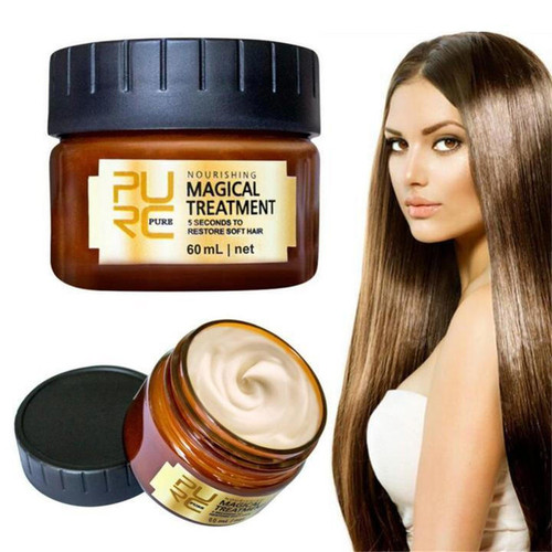 Masque Capillaire Kératine PURC 60 Ml - Traitement 5 Secondes, Pour Cheveux Brillants Et Forts