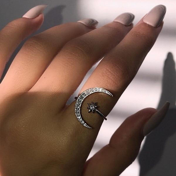 Bague Lune et Etoile