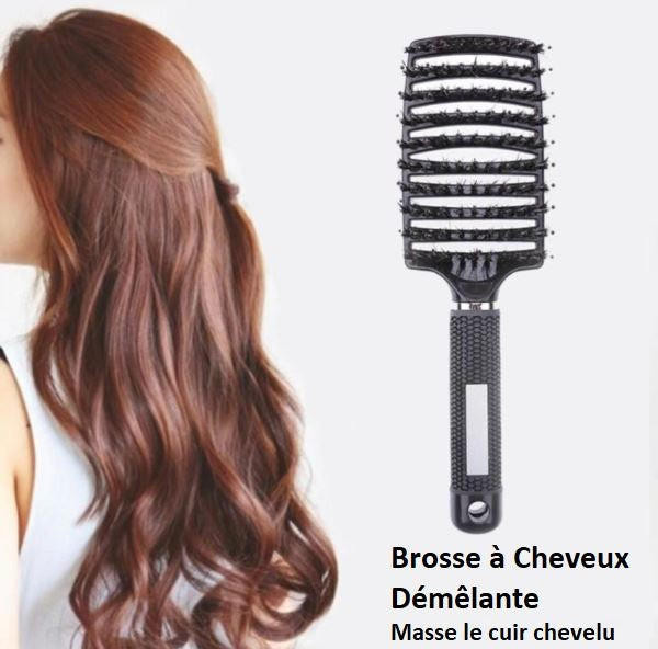 Brosse a Cheveux Poil de Sanglier Demelante pour cheveux fins et fragiles zaxx