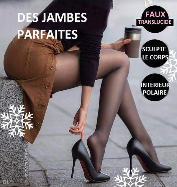 Faux Collant Translucide En Molleton Chaud - Jambes Parfaites zaxx