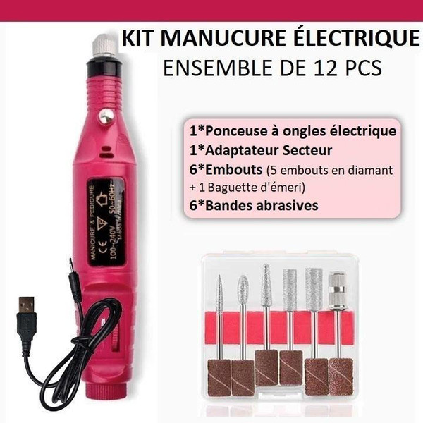 Kit Manucure Electrique Ensemble de 12 pieces - ChicBrand zaxx