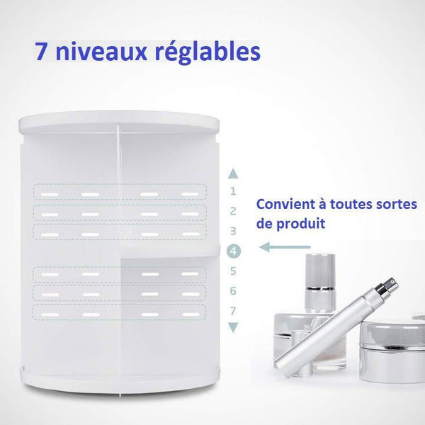 Organisateur de maquillage Rotatif a 360 degres zaxx