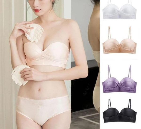 Soutien-Gorge Sans Bretelles à Fermeture Avant - Bustier Dentelle, Bandeau Anti-Glisse, Pour Robe Décolletée - 9