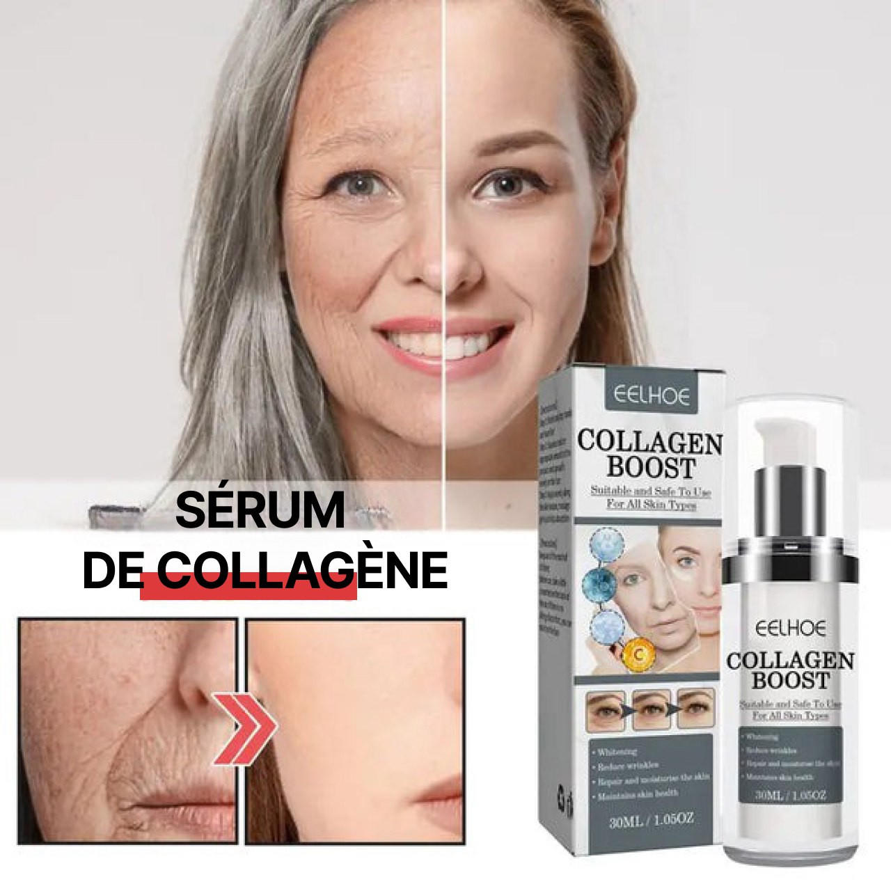 Sérum Collagène Anti-âge | Meilleur Serum Anti Ride | Liftant Efficace