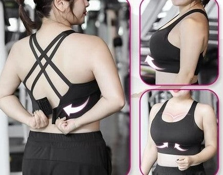 Brassière de sport blanche pour femme, brassière triangulaire côtelée  croisée dos beauté dos en maille légère, Noir : : Mode