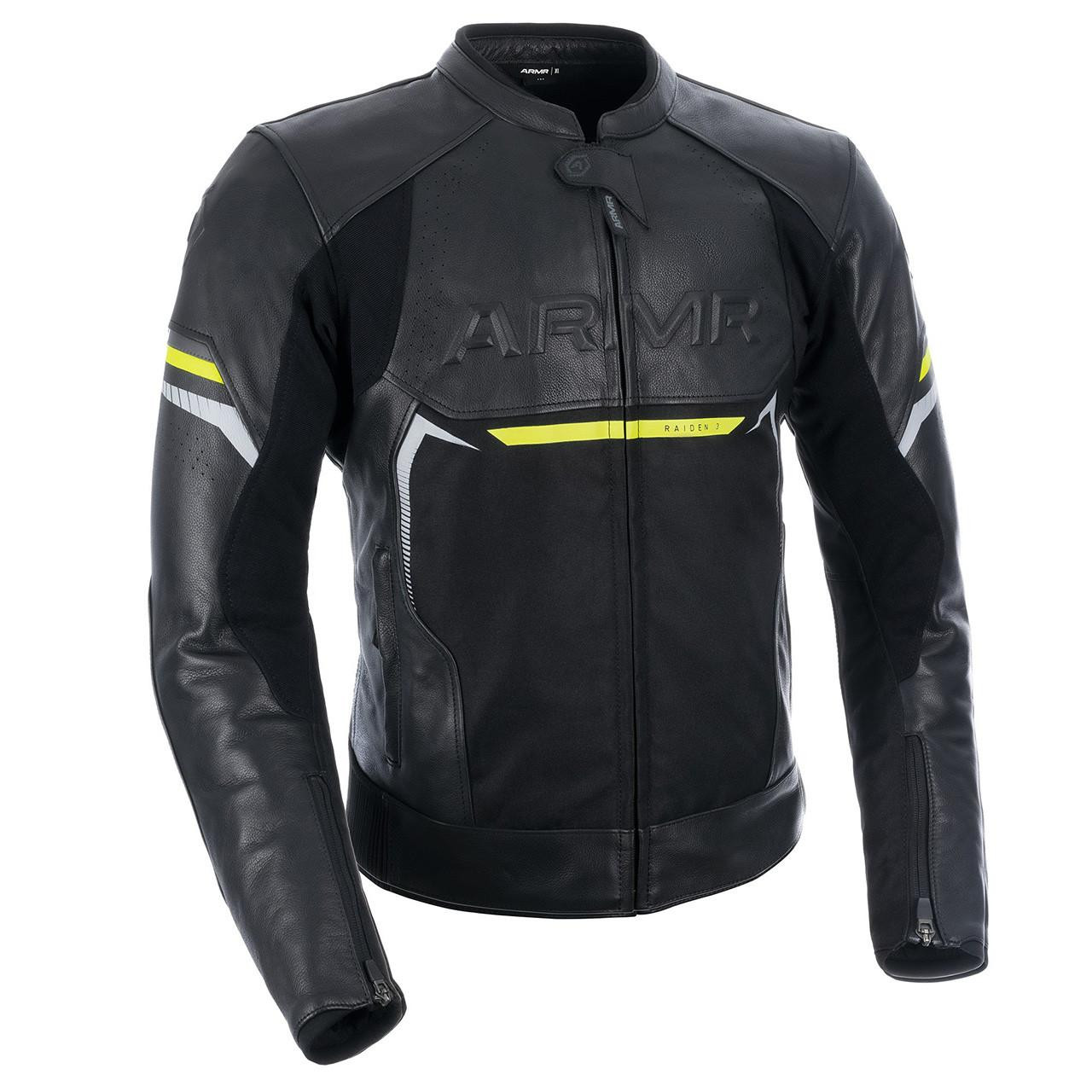 ARMR | Raiden 3.0 MS Leather Jacket Black/Yellow | Webbs