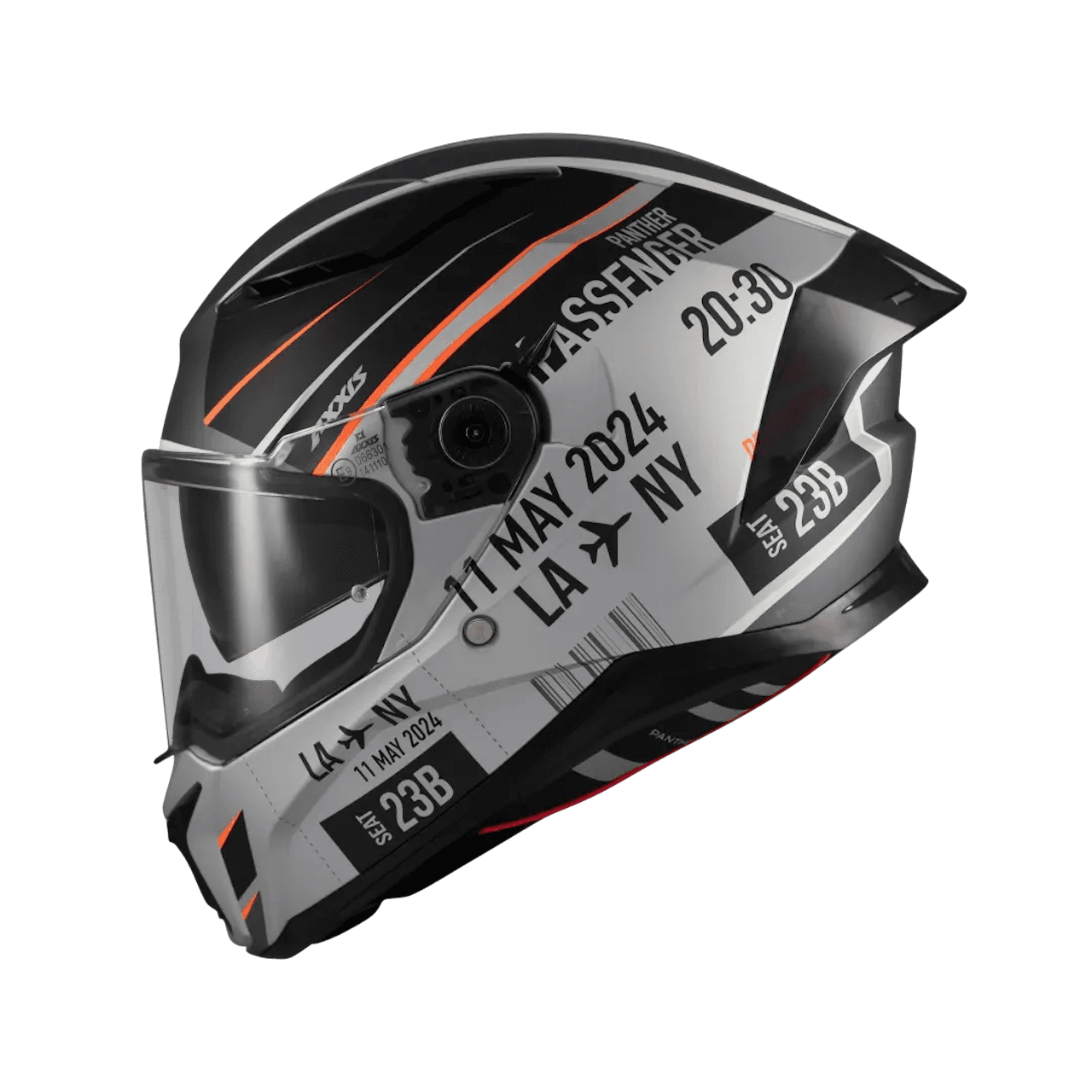 Axxis | PANTHER SV PASSENGER A1  WHITE / GREY MATT  FULL FACE | Webbs
