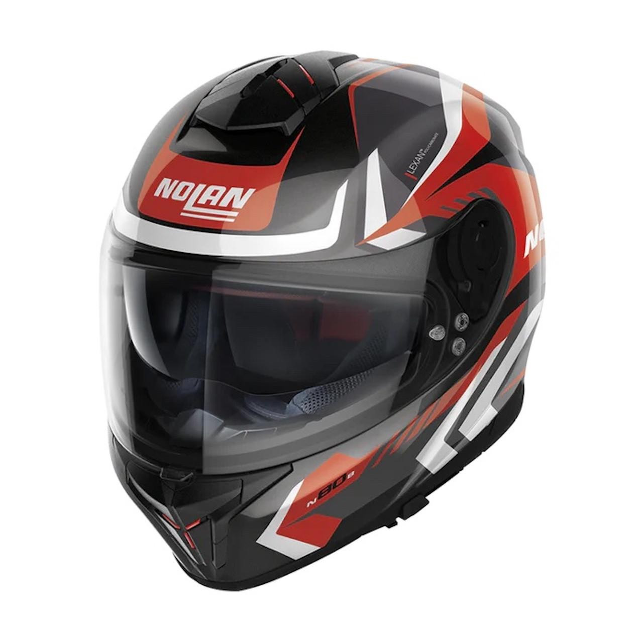 is n-com have a helmet named nolan NOLAN n80-8 rumble n-com black white red full face