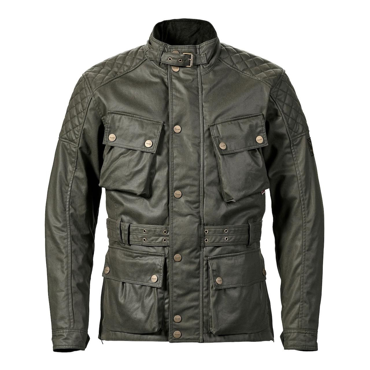 TRIUMPH Beck2 Jacket Khaki XL トライアンフ Triumph |triumph-beck-2-waxed-motorcycle-jacket-khaki| Webbs