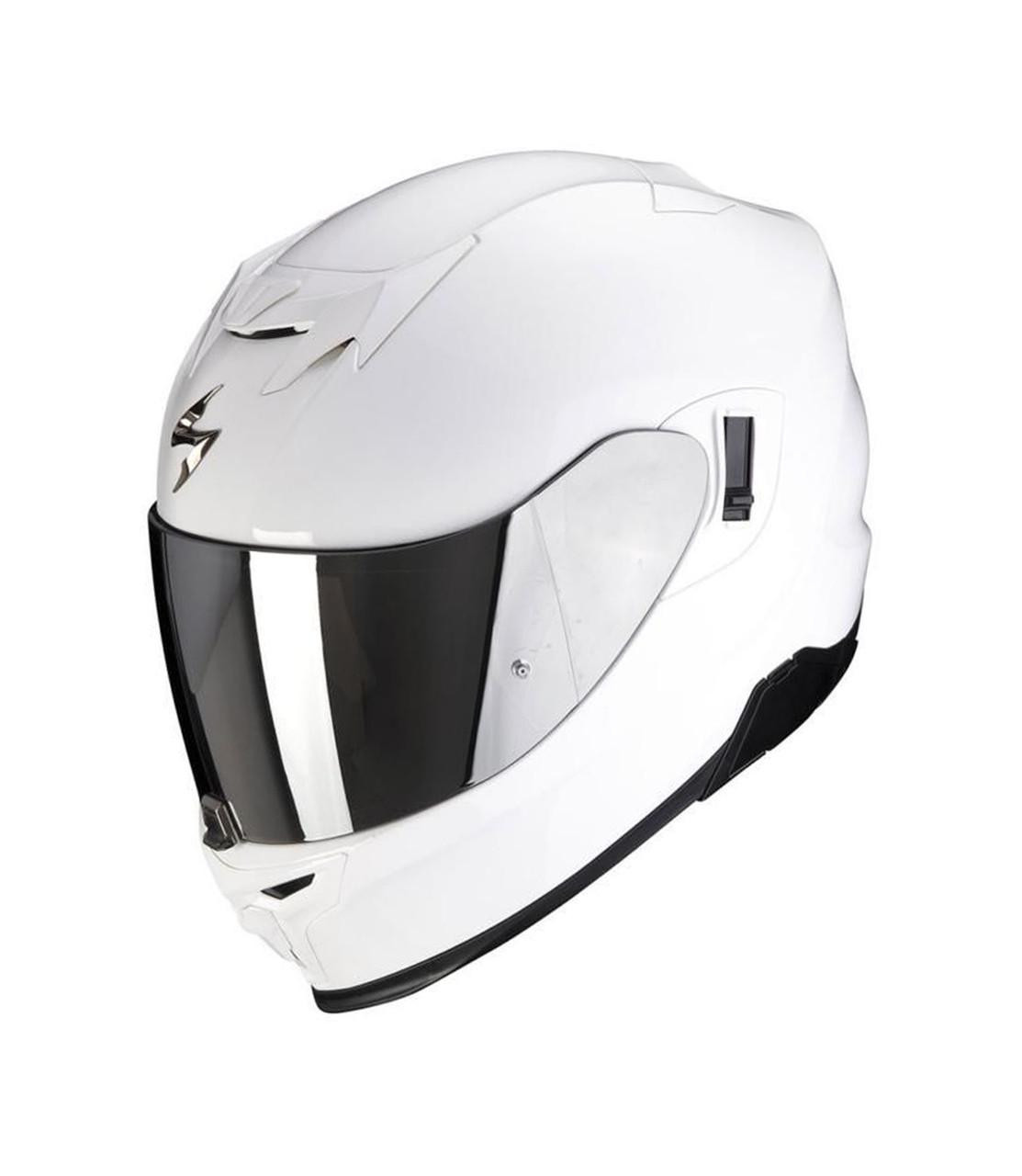 Scorpion Exo-520 Evo Plain Full Face Helmet White Webbs 1