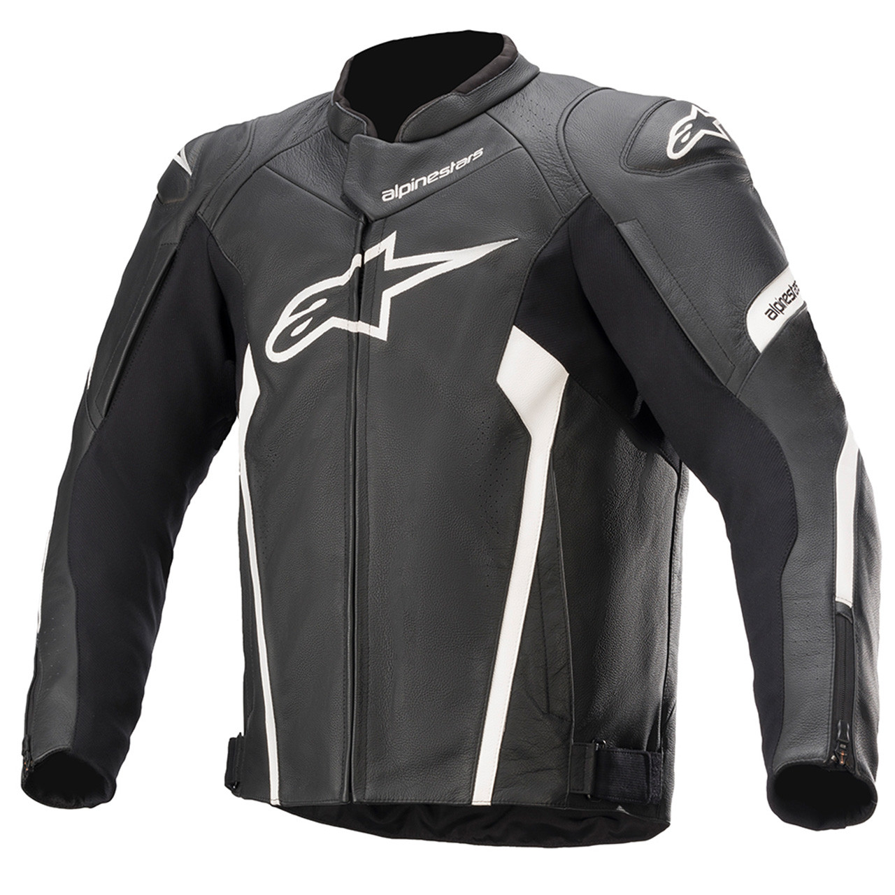 ALPINESTARS FASTER V2 LEATHER JACKET BLACK WHITE