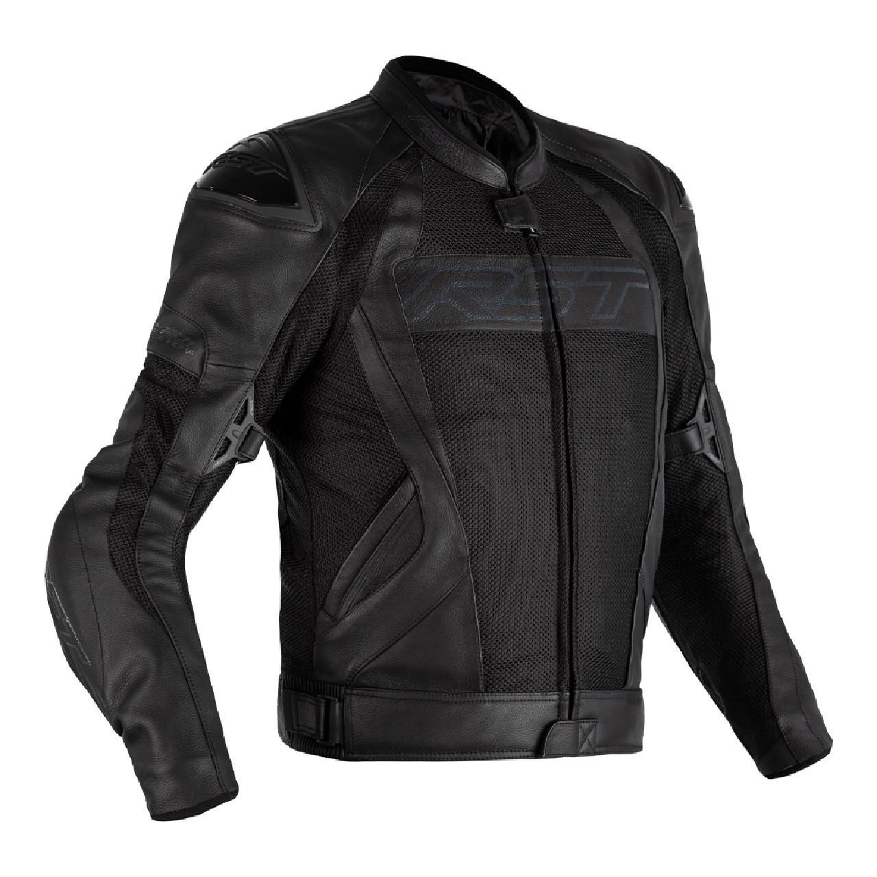 RST Tractech EVO CE Mesh Leather Jacket Black Webbs