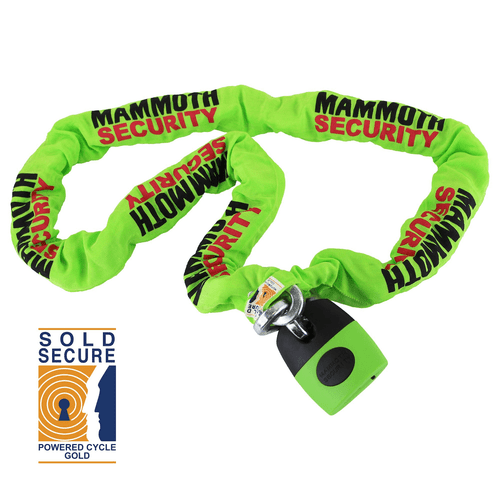 Mammoth MAMMOTH SOLD SECURE GOLD APPROVED 12MM X 1.8M SQUARE CHAIN WITH SHACKLE LOCK 
