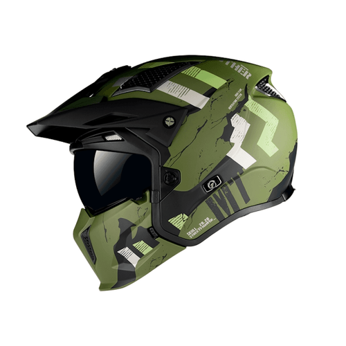 MT STREETFIGHTER SKULL – GREEN – ADVENTURE FULL FACE