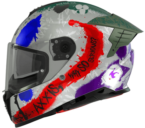  AXXIS HAWK EVO SV SICK JOKE A2 – GREY MATT – FULL FACE 