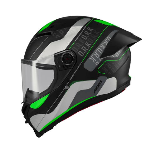  AXXIS FENIX ORK B6 – BLACK / GREY / GREEN MATT – FULL FACE 