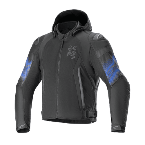 ALPINESTARS ZACA AIR VENOM WATERPROOF JACKET – BLACK / ELECTRIC BLUE   at Webbs Motorcycles