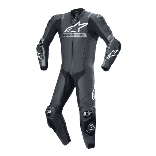 ALPINESTARS MISSILE V2 WARD 1-PIECE LEATHER SUIT – BLACK / METALLIC GREY   at Webbs Motorcycles