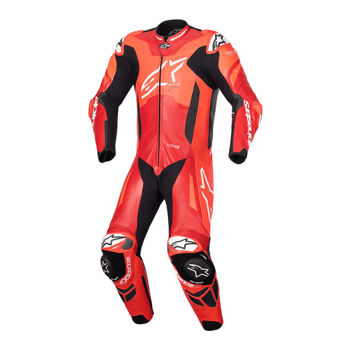 ALPINESTARS GP PLUS V4 SPRINT 1-PIECE LEATHER MEN’S SUIT – RED FLUO / MID RED / WHITE   at Webbs Motorcycles