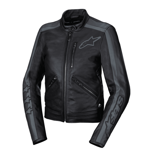 ALPINESTARS STELLA DYNO LEATHER JACKET – BLACK / TAR GREY / DARK GREY – WOMEN’S   at Webbs Motorcycles