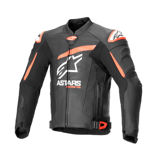 ALPINESTARS GP PLUS R V4 AIRFLOW LEATHER JACKET – BLACK / RED FLUO / WHITE   at Webbs Motorcycles