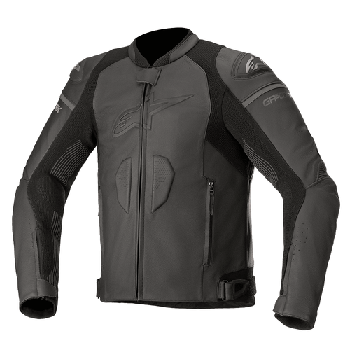 ALPINESTARS GP PLUS R V3 RIDEKNIT LEATHER JACKET – BLACK / BLACK   at Webbs Motorcycles