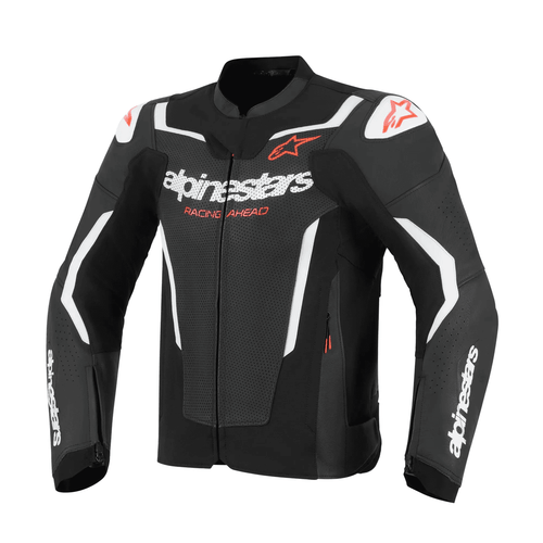 ALPINESTARS GP FORCE V2 AIRFLOW LEATHER MEN’S JACKET – BLACK / WHITE   at Webbs Motorcycles