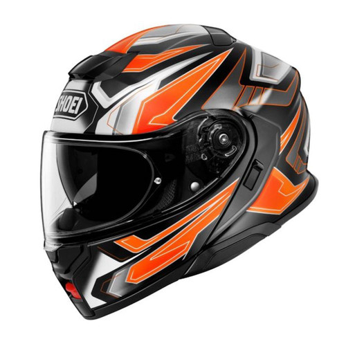 SHOEI NEOTEC 3 ANTHEM TC-8 HELMET – BLACK / RED – FLIP FRONT   at Webbs Motorcycles