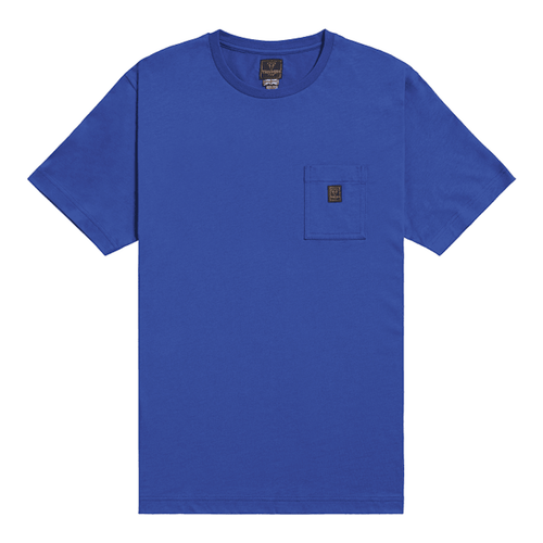 TRIUMPH DITCHLING BACK LOGO POCKET T SHIRT BLUE   at Webbs Motorcycles