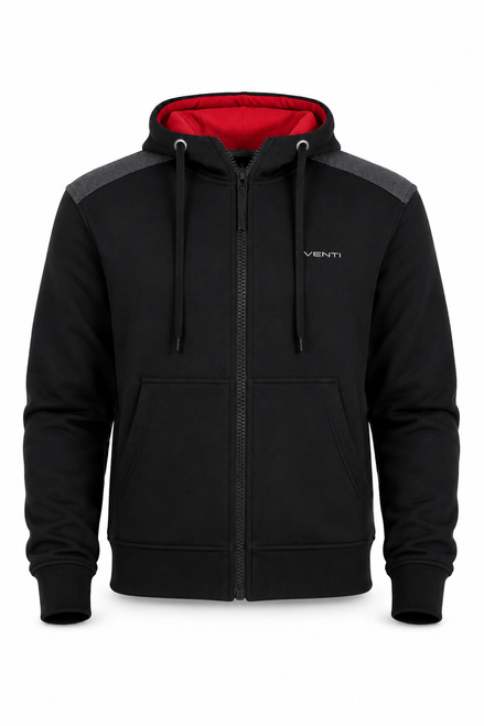 VENTI ENIGMA KEVLAR RIDING HOODIE BLACK/GREY   at Webbs Motorcycles
