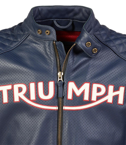 Triumph | Braddan Air Race Leather Jacket Blue | Webbs