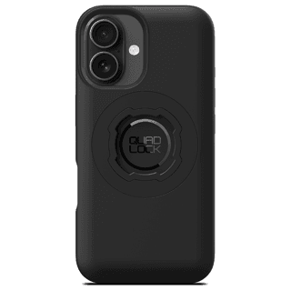 QUAD LOCK MAG CASE IPHONE 16, black protective phone case with quad lock mounting system at Webbs Motorcycles