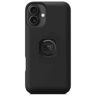 QUAD LOCK MAG CASE IPHONE 16 PLUS, black protective phone case with magnetic mount at Webbs Motorcycles.