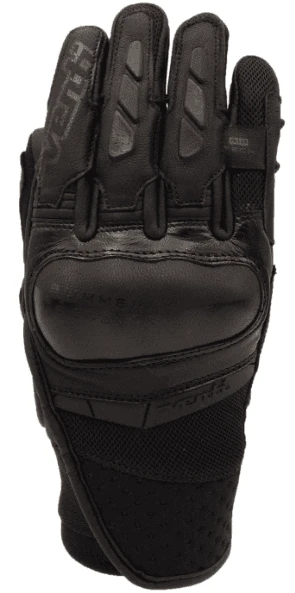 VENTI MAX SPORT GLOVES BLACK, close-up image showing the black sport gloves with reinforced knuckles, breathable design, and secure wrist strap from Webbs Motorcycles.