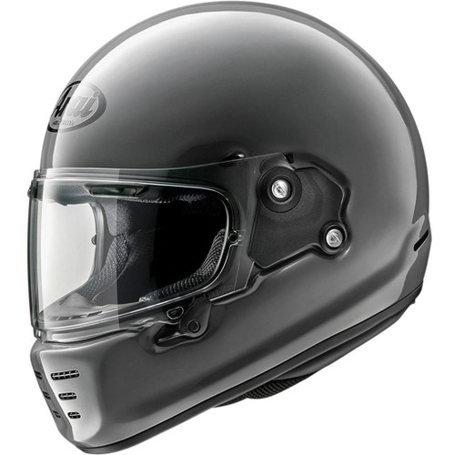 ARAI CONCEPT-XE SOLID, Modern Grey Full Face Motorcycle Helmet at Webbs Motorcycles, featuring a sleek modern design, durable construction, and clear visor for rider safety.