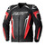 RST TRACTECH EVO 5 LEATHER JACKET RED, a men's motorcycle leather jacket in red and black with white accents, featuring protective padding, and a sleek, aerodynamic design for riding enthusiasts.