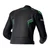 RST S1 D3O LEATHER JACKET BLACK/GREY/FLO GREEN, a black leather motorcycle jacket featuring grey and green accent panels, designed for rider protection and style at Webbs Motorcycles.