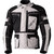 RST PRO SERIES ADVENTURE-X CE MENS TEXTILE JACKET SILVER/BLACK, image of a men's adventure textile motorcycle jacket with black and silver color design, multiple pockets, and protective gear features.