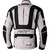 RST PRO SERIES ADVENTURE-X CE MENS TEXTILE JACKET SILVER/BLACK, front view of a men's adventure motorcycle textile jacket with white and black color scheme, featuring multiple protective padding and zipper details.