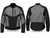 Venti Airstream Mesh Jacket Black/Grey, front and back views of a black and grey motorcycle mesh jacket with protective padding and adjustable straps.